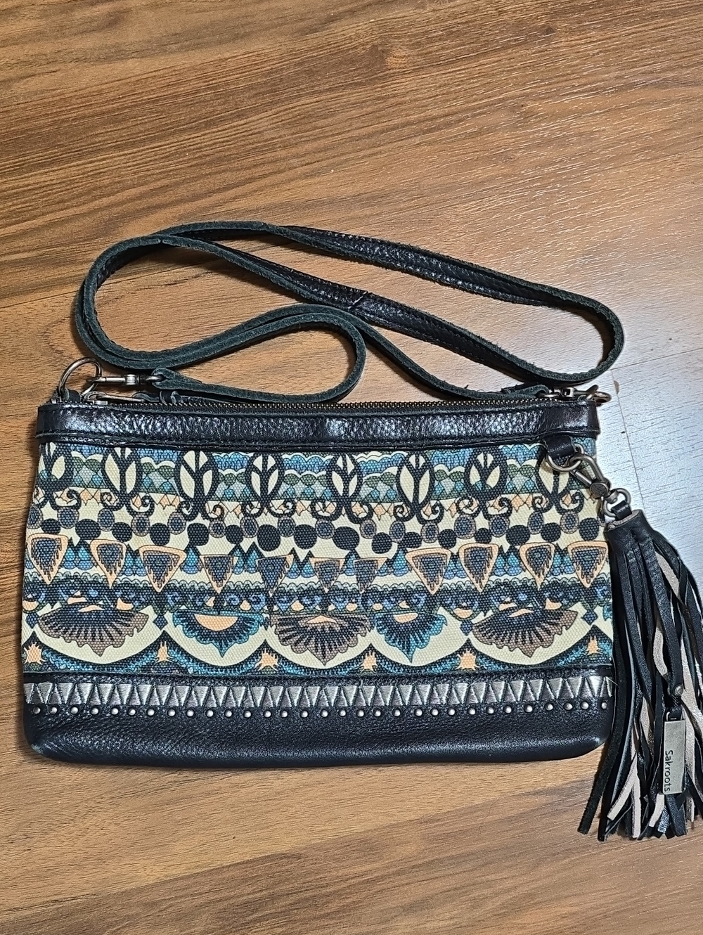 Sakroots Artist Circle Boho Geometric Peace Tapestry Crossbody Bag